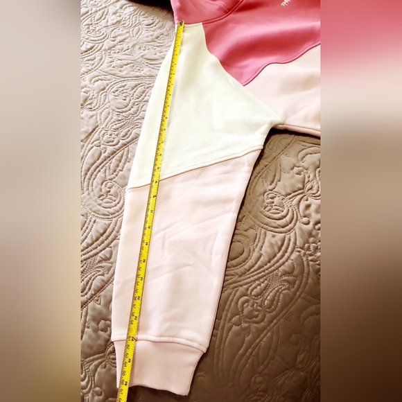 PINK AND ECRU FLEECE SWEATSHIRT WITH HOOD - Picture 15 of 16